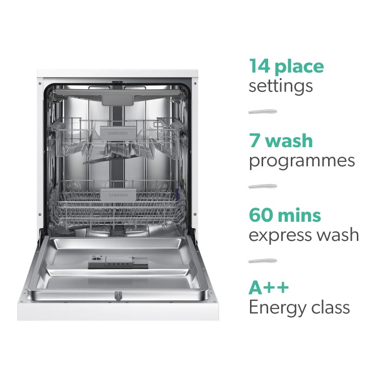 GRADE A2 - Samsung DW60M6050FW 14 Place Freestanding Dishwasher - White