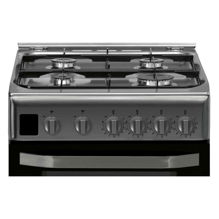 Refurbished Hotpoint HD5G00CCX 50cm Double Cavity Gas Cooker with Lid