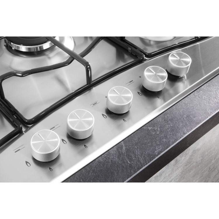 Hotpoint PCN752UIXH 73cm 5 Burner Gas Hob - Stainless Steel