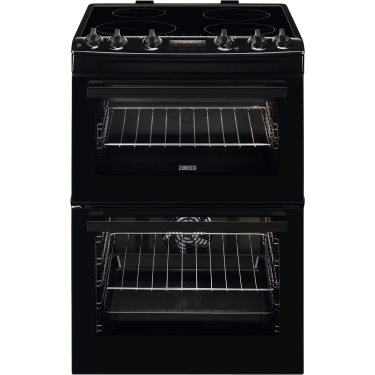 Refurbished Zanussi 60cm Double Oven Electric Cooker with Induction Hob - Black