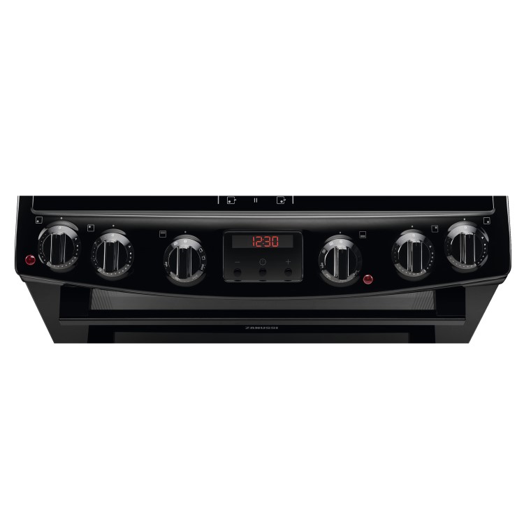 Refurbished Zanussi 60cm Double Oven Electric Cooker with Induction Hob - Black