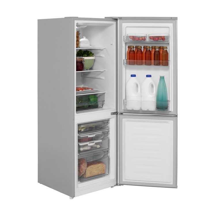 Fridgemaster 165 Litre 60/40 Freestanding Fridge Freezer - Silver