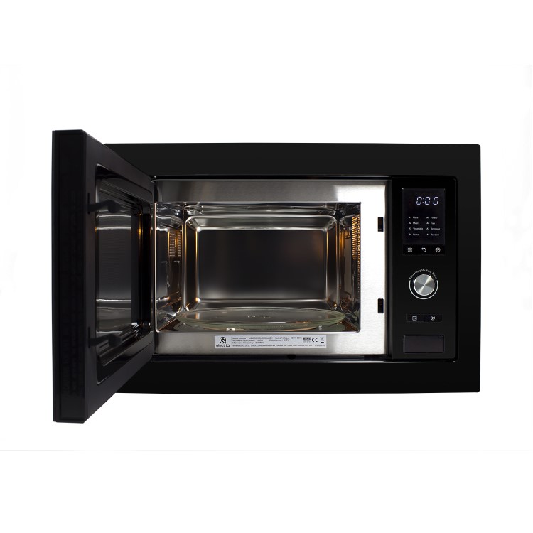 Refurbished electriQ eiQMOBISOLO25BLACK Built In 25L 900W Standard Solo Microwave Black