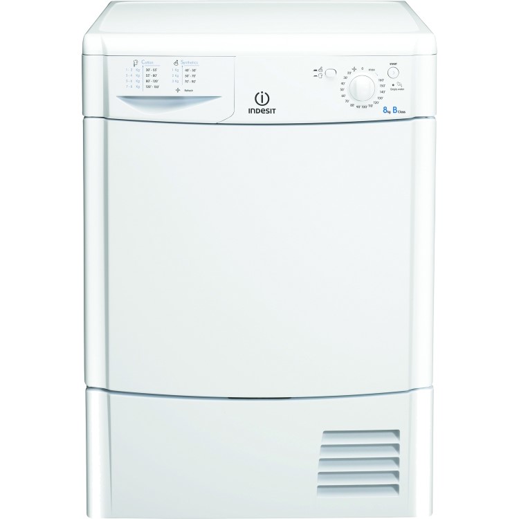 GRADE A3 - INDESIT IDC8T3B EcoTime 8kg Freestanding Condenser Tumble Dryer - White