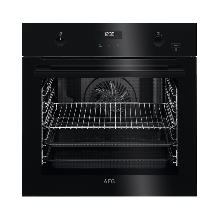 AEG SteamBake Pyrolytic Single Oven - Black