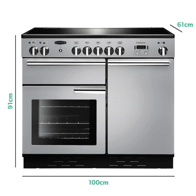 Rangemaster Professional Plus 100cm Electric Induction Range Cooker - Stainless Steel