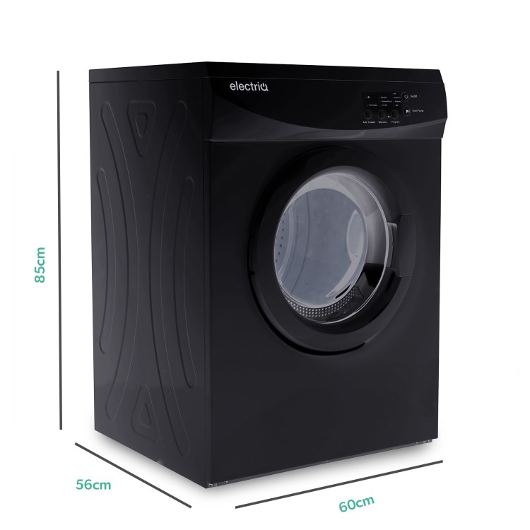 Refurbished electriQ Eiqtd7black Freestanding Vented 7KG Tumble Dryer Black