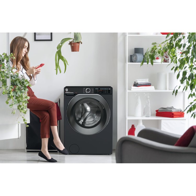 Refurbished Hoover H-Wash 500 HW69AMBCB Smart Freestanding 9KG 1600 Spin Washing Machine Black