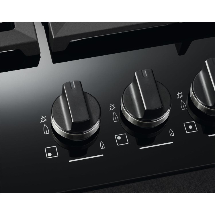 AEG 74cm Gas on Glass 5 Burner Gas Hob - Black