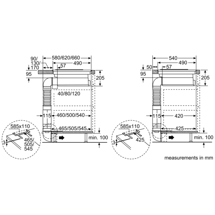 Refurbished Siemens iQ700 EX875LX34E 81cm 4 Zone Venting Induction Hob