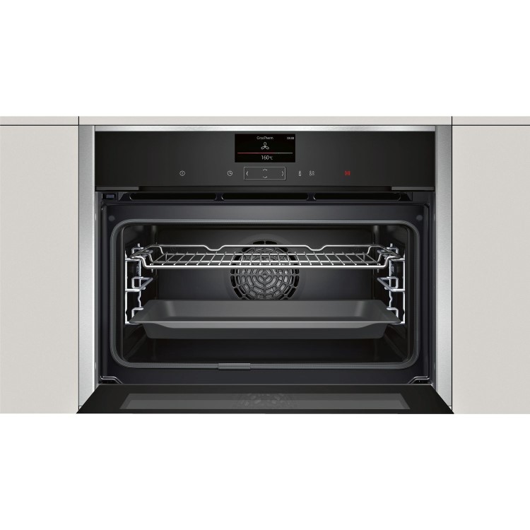 Neff N90 Self Cleaning Compact Single Oven - Black