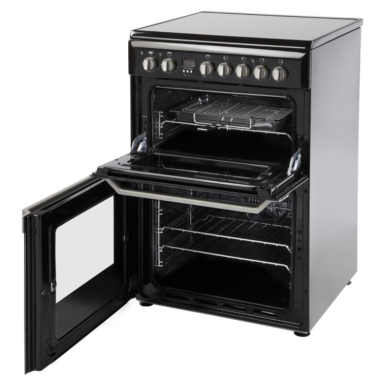 Indesit 60cm Double Oven Electric Cooker - Black