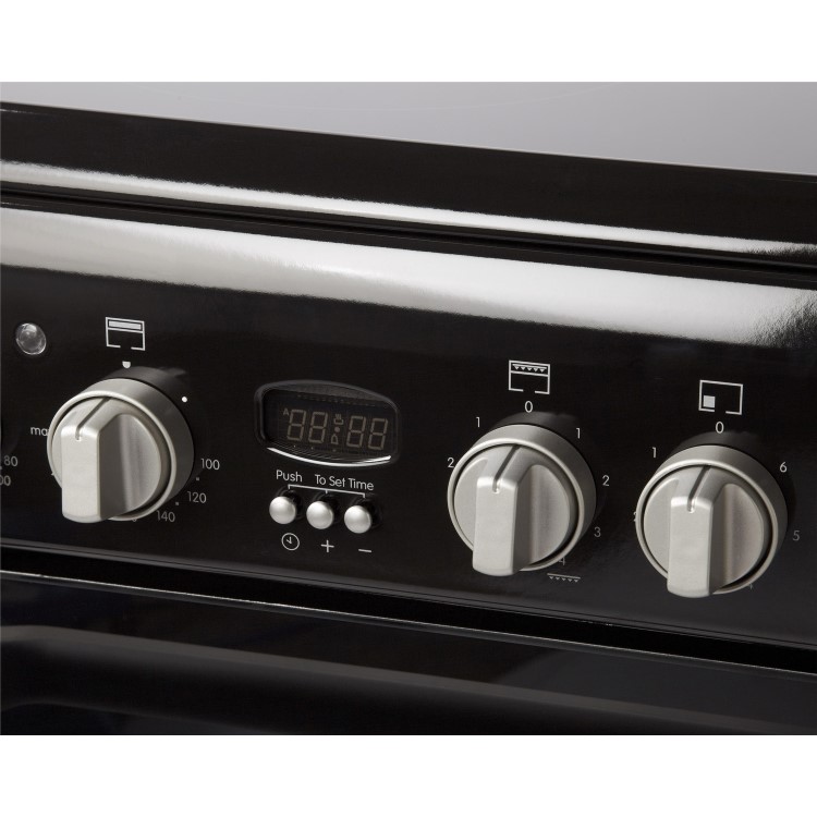 Indesit 60cm Double Oven Electric Cooker - Black