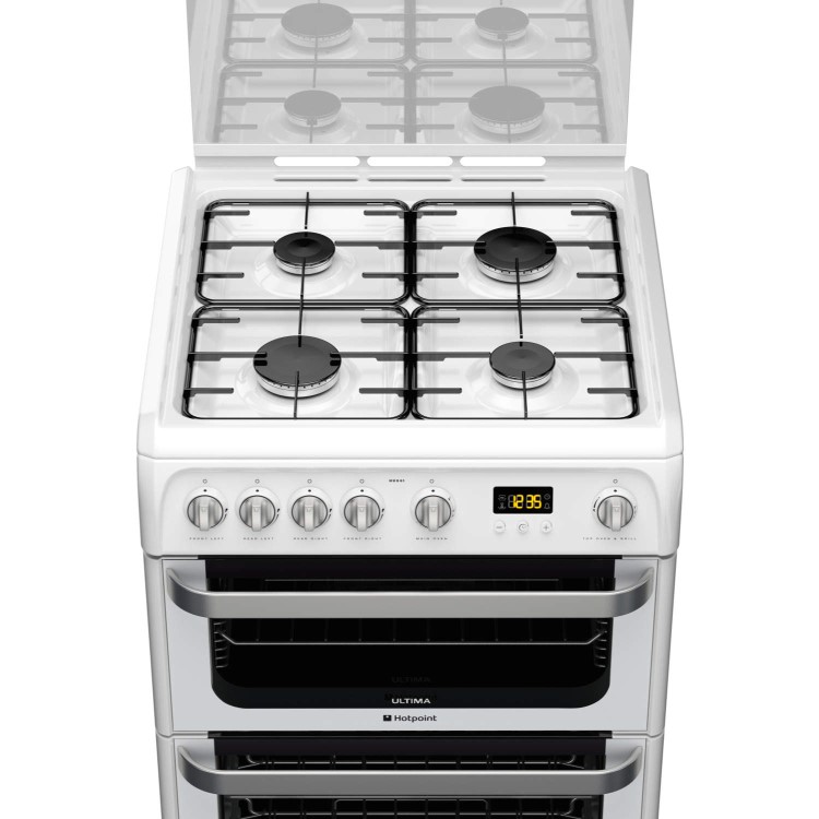 Hotpoint HUG61P Ultima 60cm Double Oven Gas Cooker - White