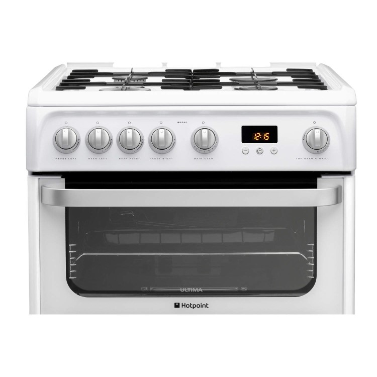 Hotpoint HUG61P Ultima 60cm Double Oven Gas Cooker - White