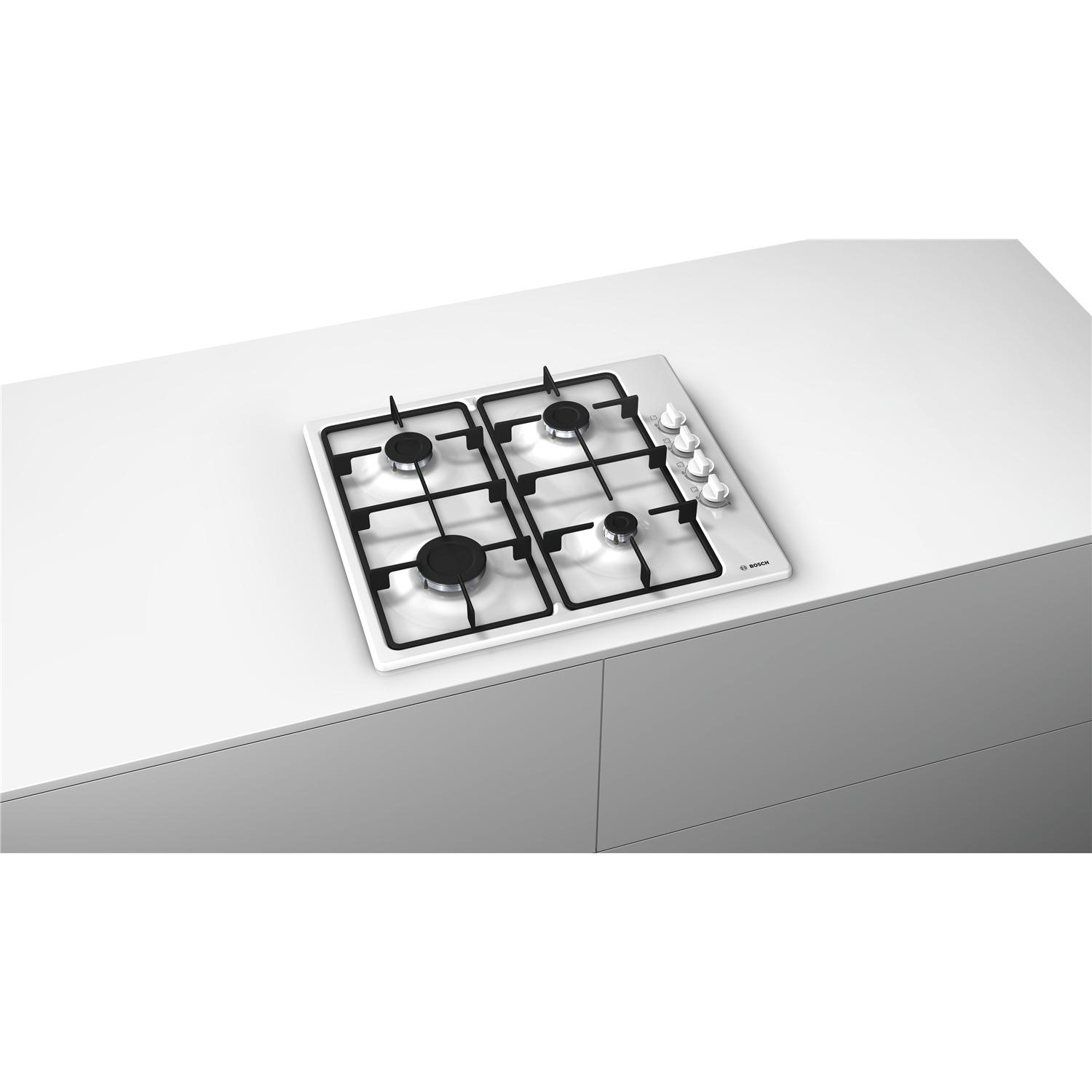 Refurbished Bosch Serie 2 PBP6B2B60 58cm 4 Burner Gas Hob White