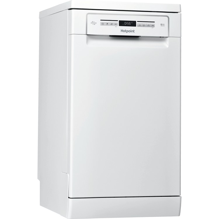 Refurbished Hotpoint HSFO3T223WUKN Slimline 10 Place Freestanding Dishwasher White