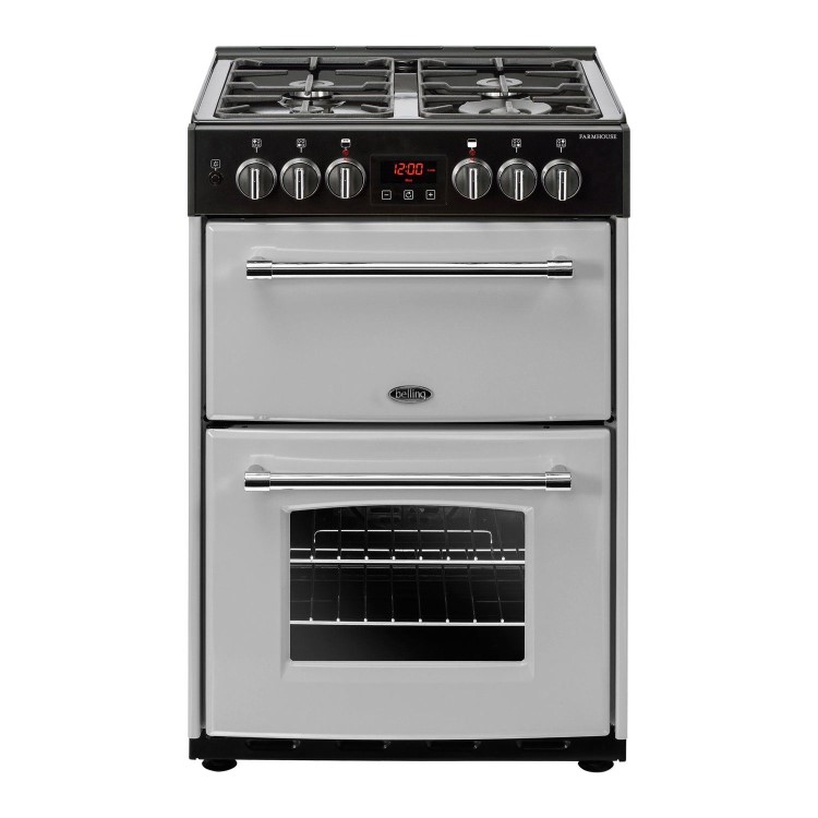 Refurbished Belling Farmhouse 60DF 60cm Dual Fuel Mini Range Cooker Silver