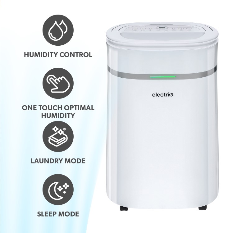 Refurbished electriQ 20 Litre Dehumidifier with Humidistat and Carbon Filter