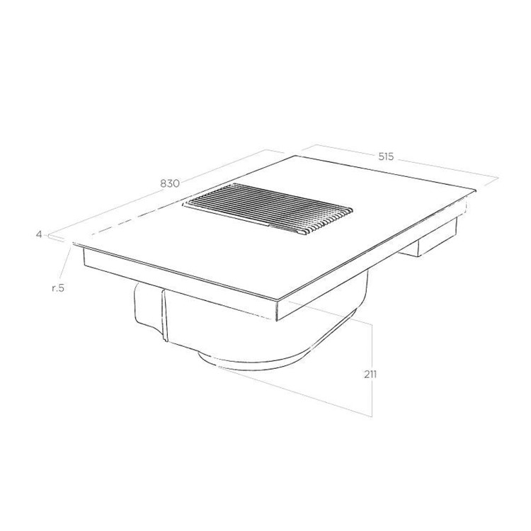 Refurbished Elica Nikola Tesla Prime NIKOLATESLA_PRIME_RC 83cm Induction Venting Hob Recirculation Only