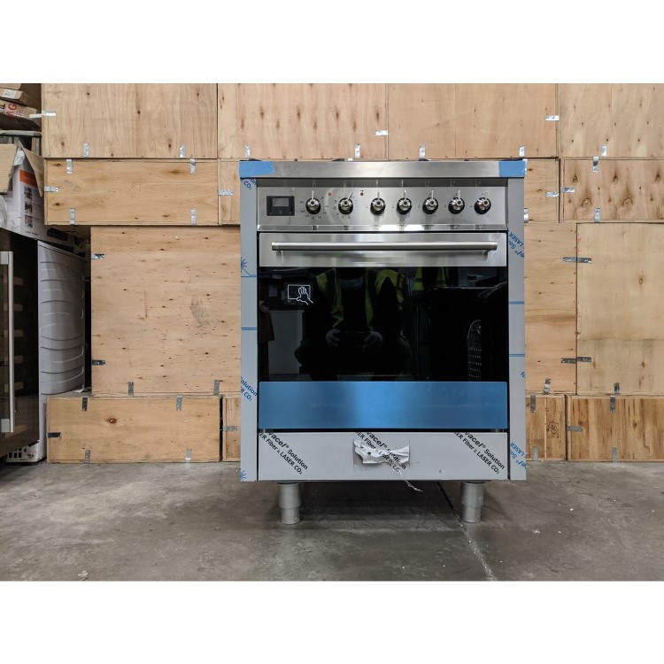 Refurbished Smeg Symphony C7GPX9 70cm Dual Fuel Range Cooker Stainless Steel