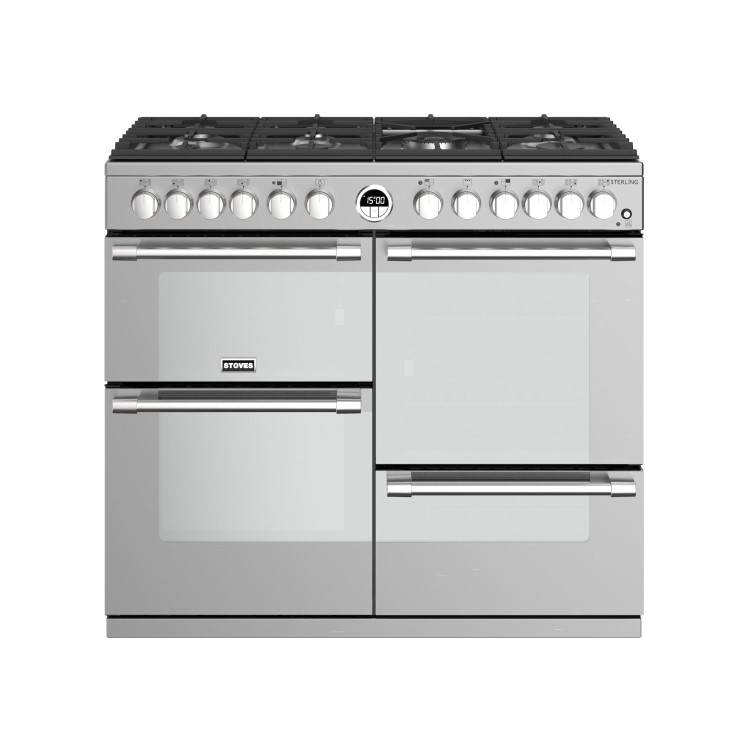 Refurbished Stoves Sterling S1000DF 100cm Dual Fuel Range Cooker Stainless Steel