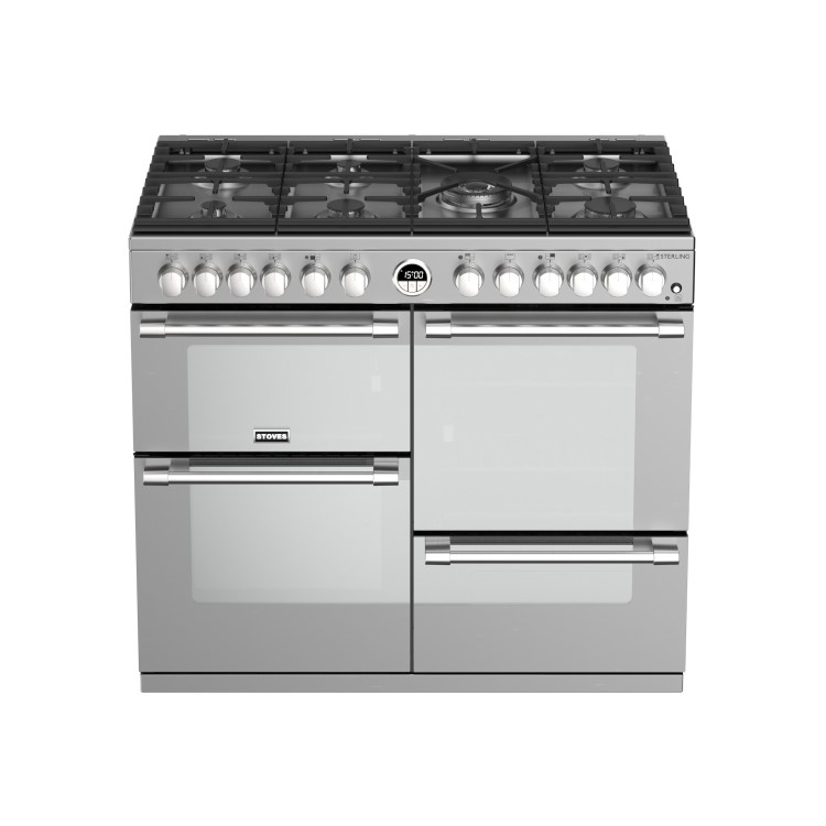 Refurbished Stoves Sterling S1000DF 100cm Dual Fuel Range Cooker Stainless Steel