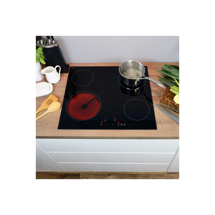 CDA Single Fan Oven & 4 Zone Ceramic Hob - Stainless steel 