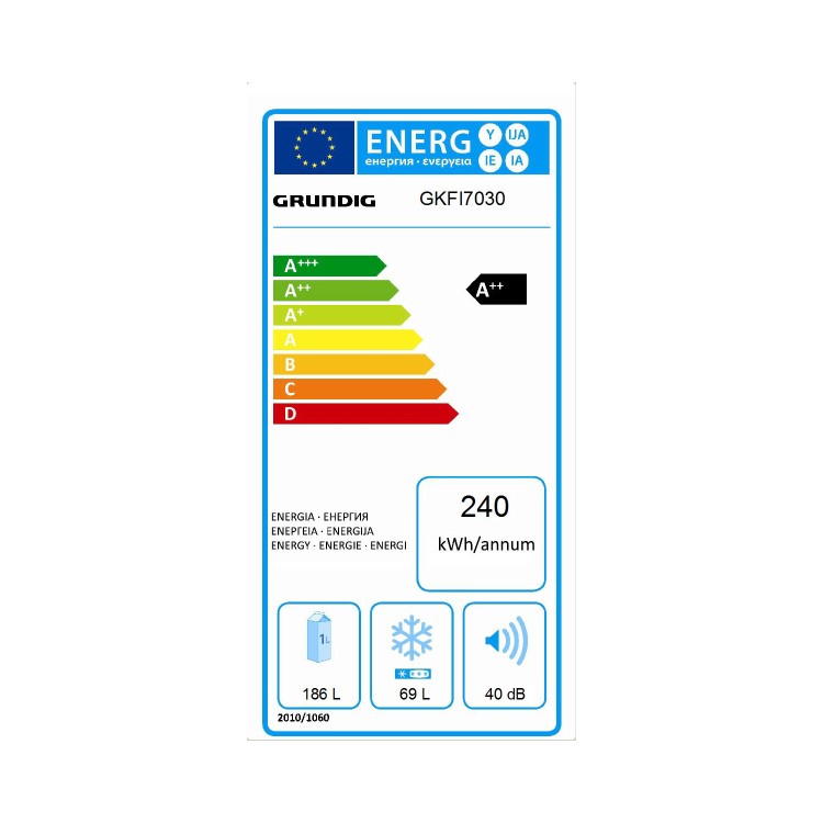 Grundig 255 Litre 70/30 Integrated Fridge Freezer