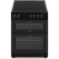 Refurbished electriQ EQEC60B5 60cm Double Oven Electric Cooker with Ceramic Hob Black