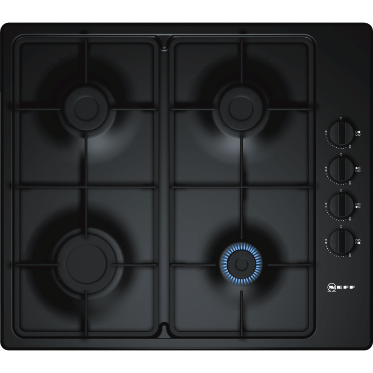 Neff N30 58cm 4 Burner Gas Hob - Black