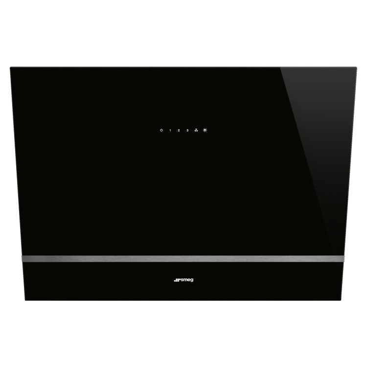 Smeg 80cm Angled Chimney Cooker Hood - Black