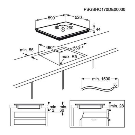 Refurbished AEG IKE64441FB 59cm 4 Zone Induction Hob with Bridge Zone Black