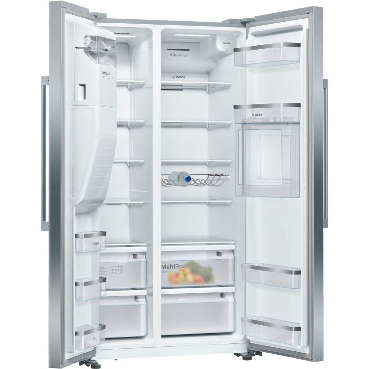 Refurbished Neff N70 KA3923IE0G Freestanding 533 Litre American Frost Free Fridge Freezer With Ice & Water Dispenser Stainless Steel