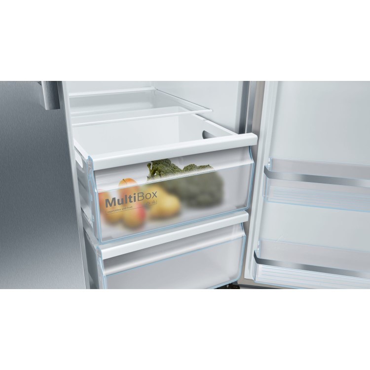 Refurbished Neff N70 KA3923IE0G Freestanding 533 Litre American Frost Free Fridge Freezer With Ice & Water Dispenser Stainless Steel