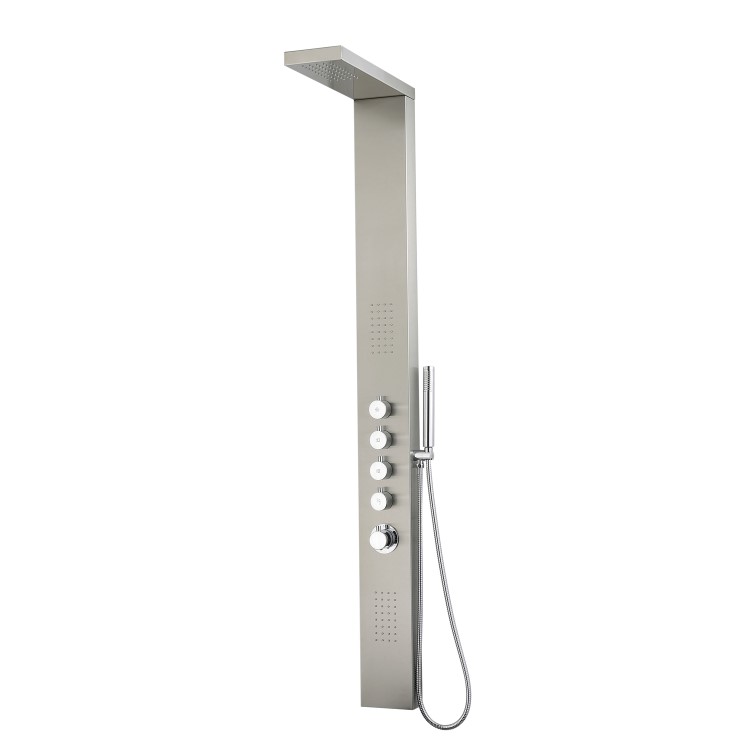 Chrome Thermostatic Tower Shower with Pencil Hand Shower - Provo