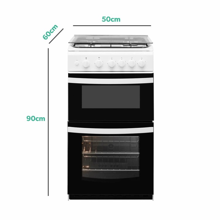 Indesit 50cm Gas Cooker with Lid - White