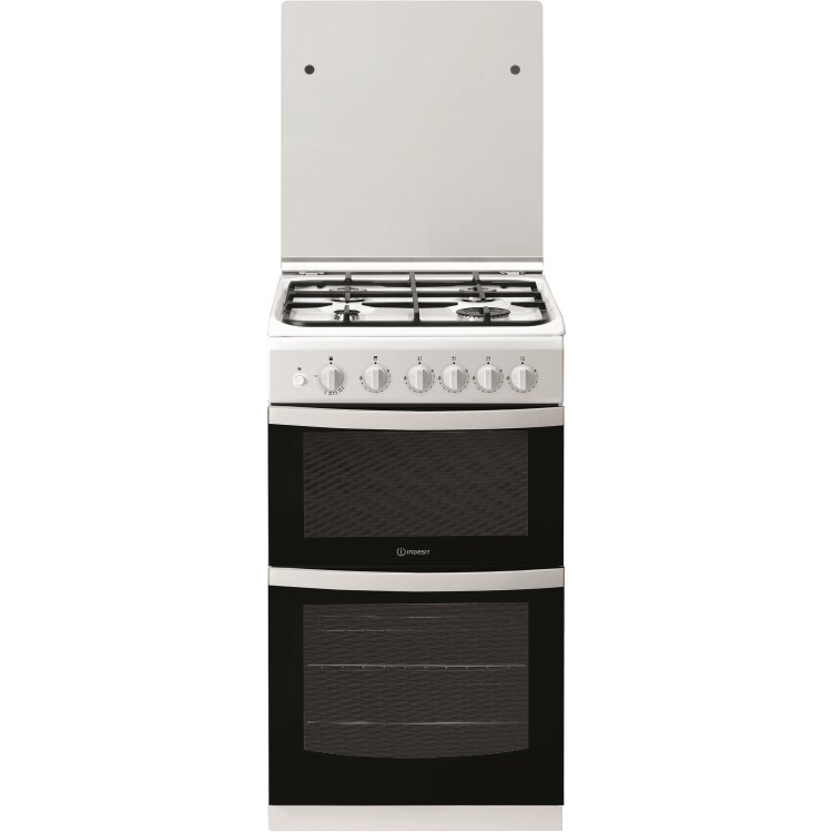 Indesit 50cm Gas Cooker with Lid - White