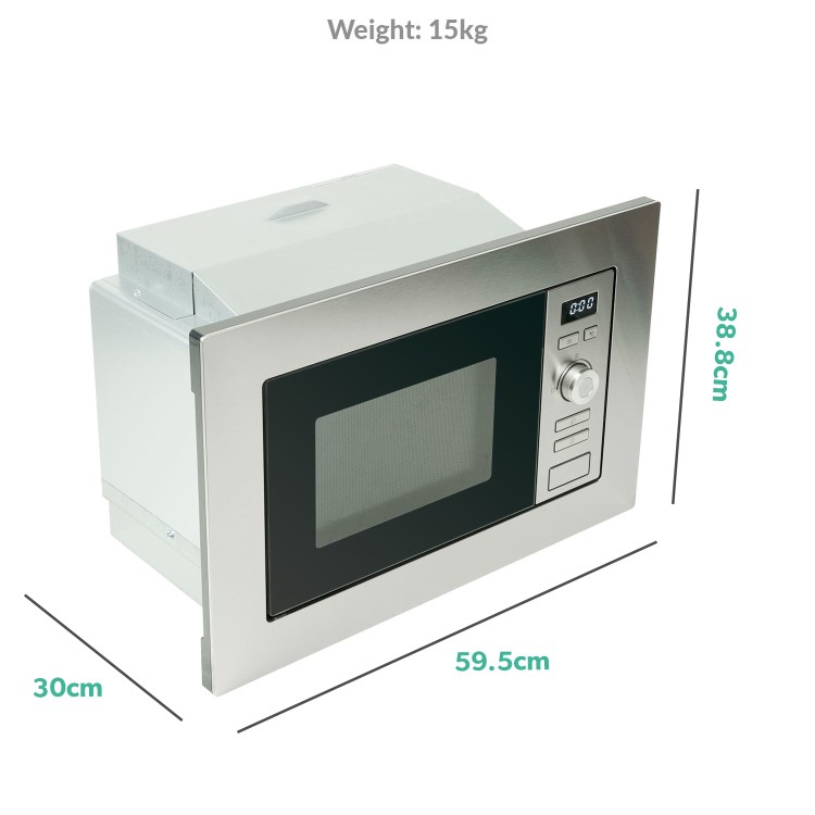 Refurbished electriQ eiQMOBI17 Built In 17L 700W Microwave Stainless Steel 