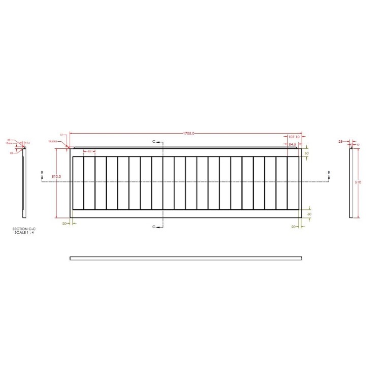 1700mm Holt Tongue and Groove Front Bath Panel