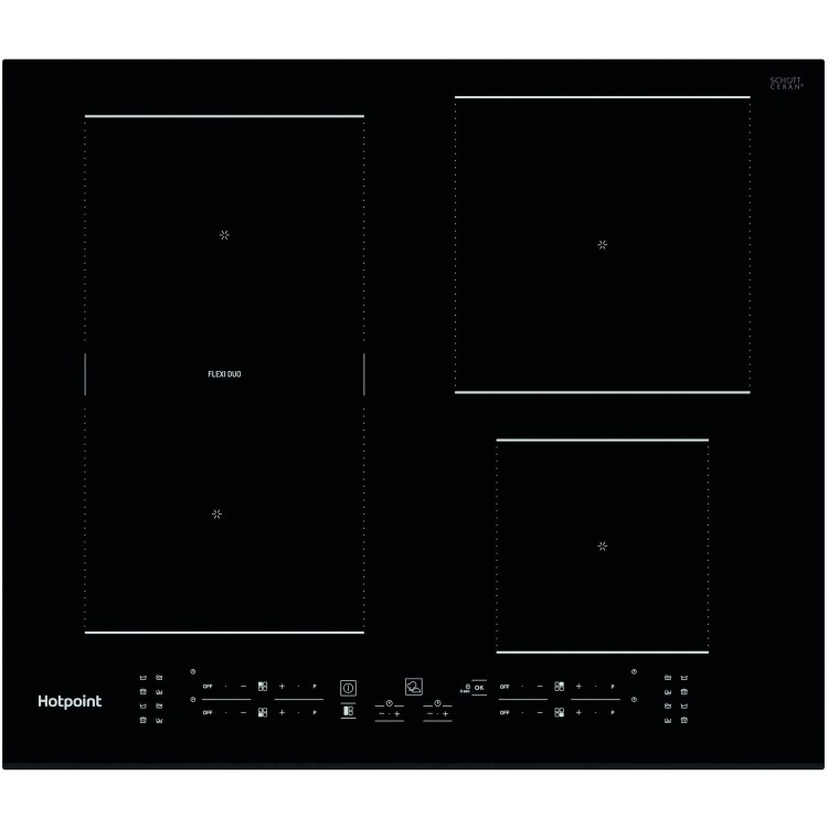 Refurbished Hotpoint TB7960CBF 59cm 4 Zone Induction Hob with Flexi Zone