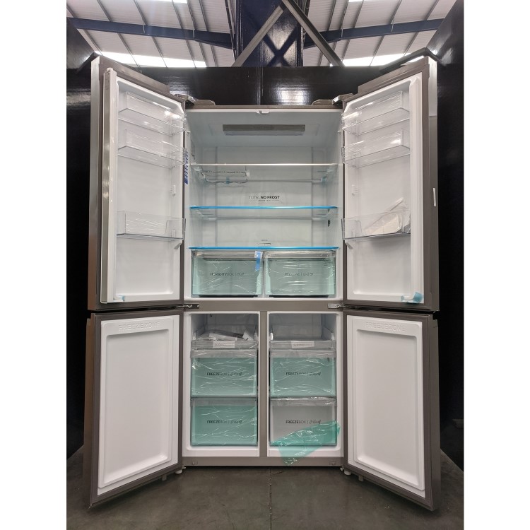 Refurbished Haier HTF-540DP7 Freestanding 500 Litre Frost Free American Fridge Freezer Stainless Steel