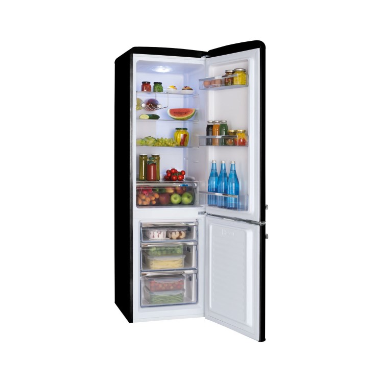 Amica 244 Litre 60/40 Retro Freestanding Fridge Freezer - Black