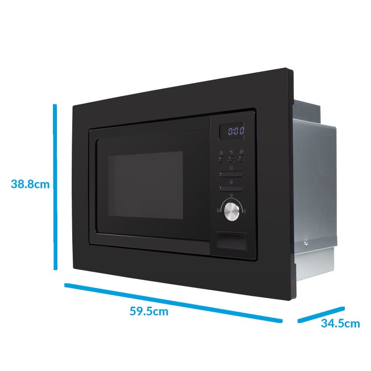 electriQ Built-In Microwave with Grill - Black