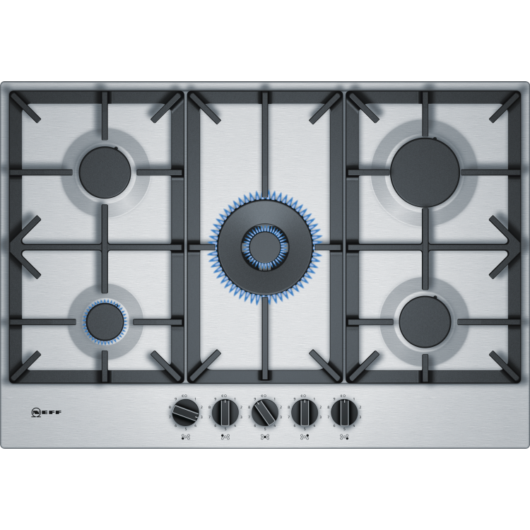 Neff N70 75cm 5 Burner Gas Hob - Stainless Steel