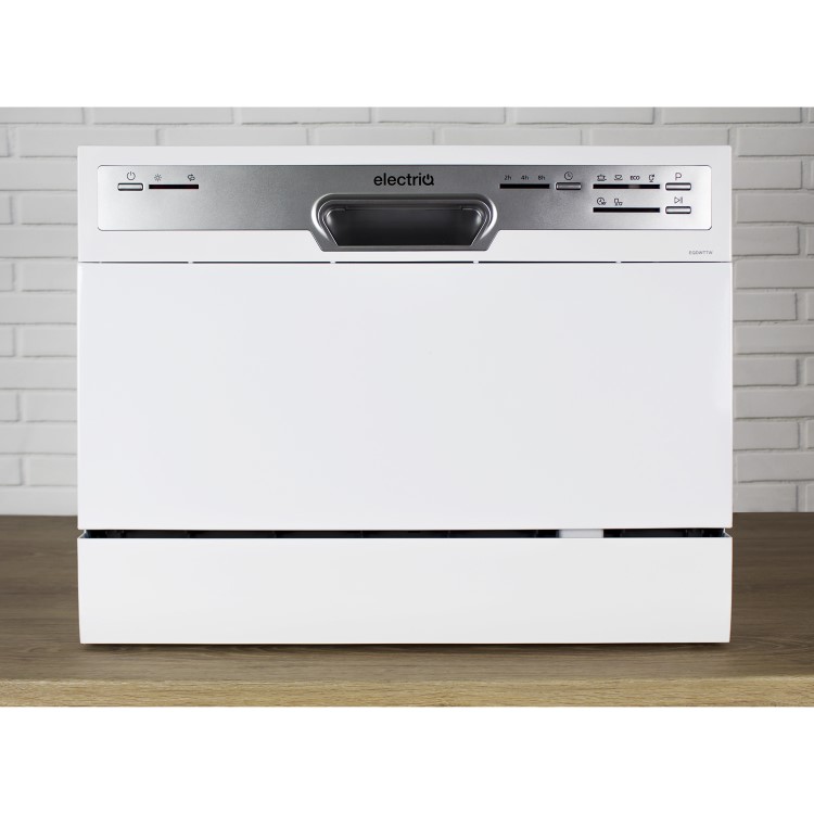 GRADE A1 - electriQ 6 Place Freestanding Compact Table Top Dishwasher - White