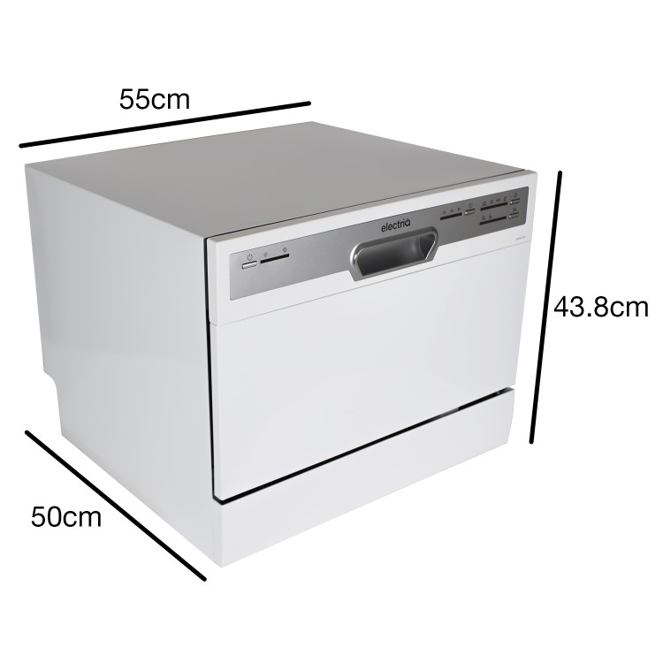 GRADE A1 - electriQ 6 Place Freestanding Compact Table Top Dishwasher - White