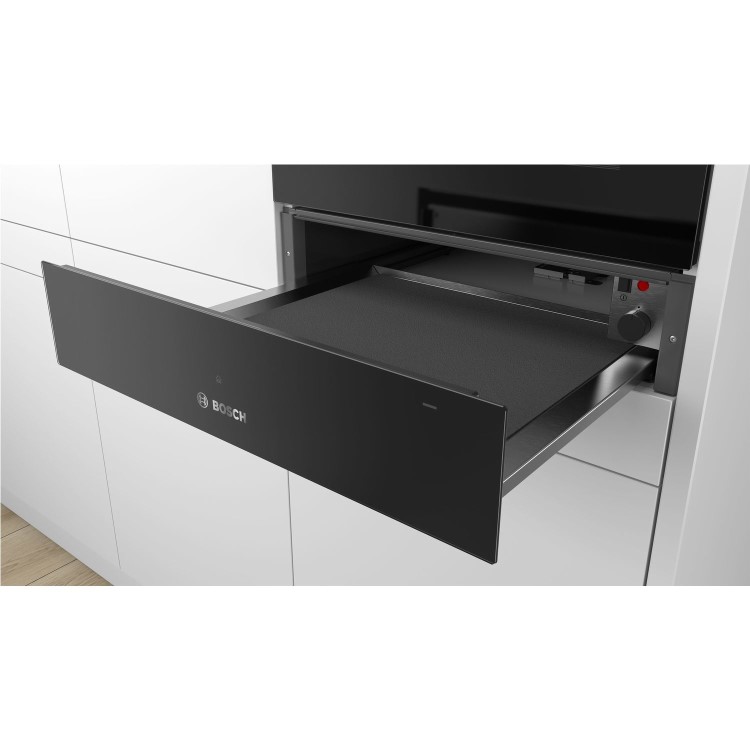 Refurbished Bosch Serie 6 BIC510NB0 14cm Height Warming Drawer Black