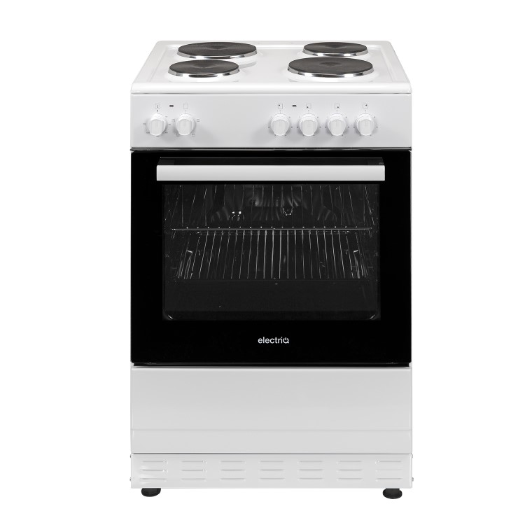 electriQ 60cm Electric Cooker with Sealed Plate Hob - White