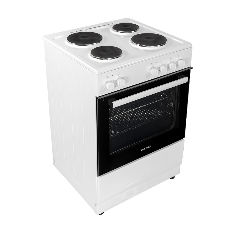 electriQ 60cm Electric Cooker with Sealed Plate Hob - White